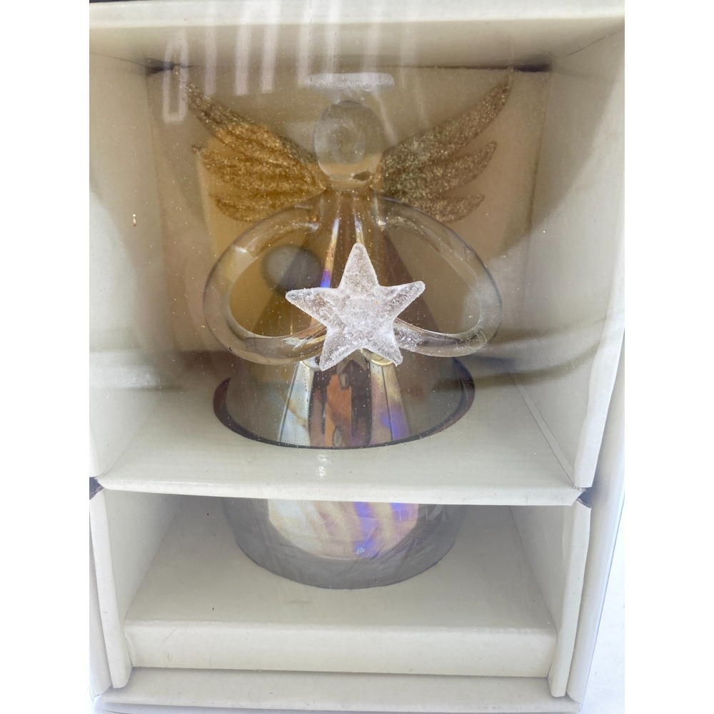 Pier 1 glass angel figurine mouthblown and hand painted‎ new